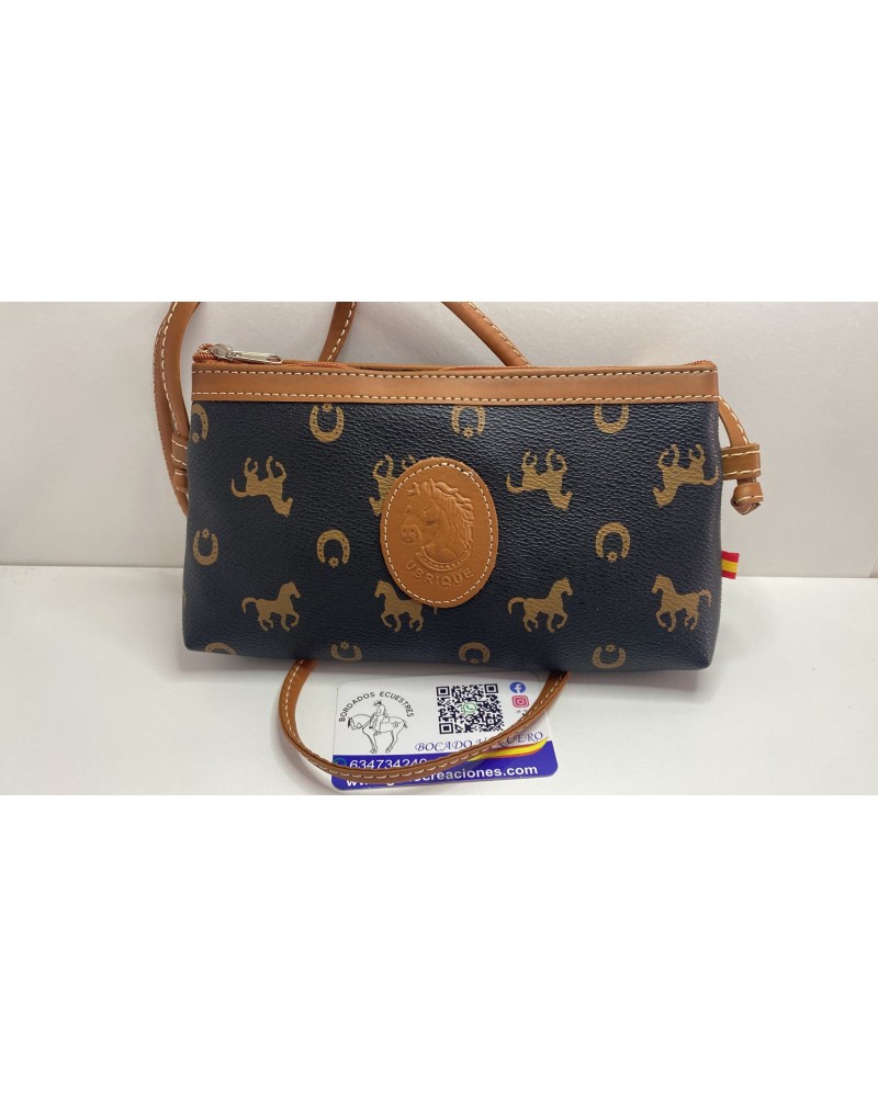 Bolso de piel de señora azul marino 22x13 cm COMPLEMENTOS