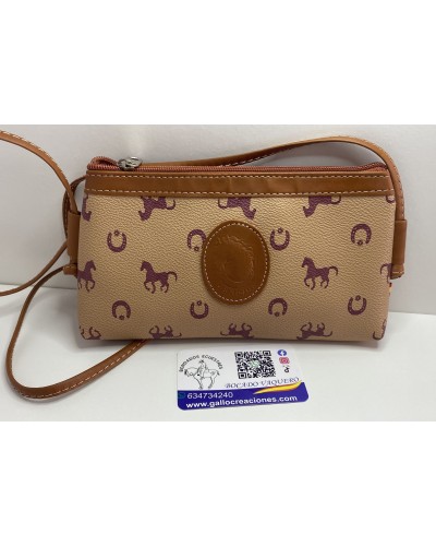 Bolso de piel de señora beige 22x13 cm COMPLEMENTOS