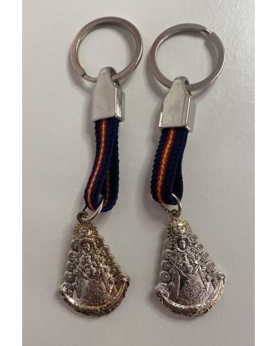 Llavero medalla Rocío azul COMPLEMENTOS