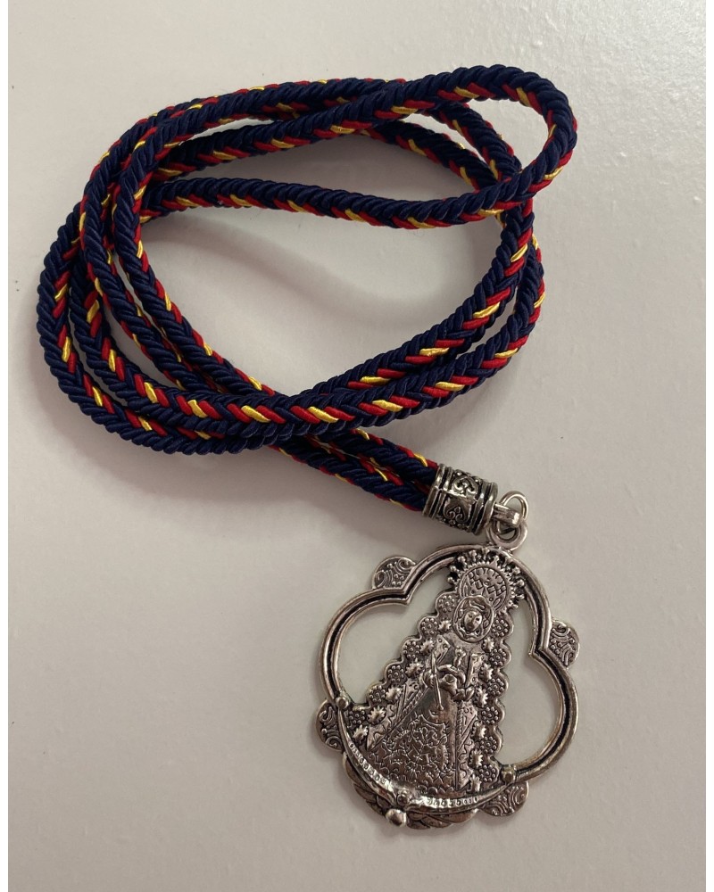 Medalla Rocío cordón largo azul COMPLEMENTOS