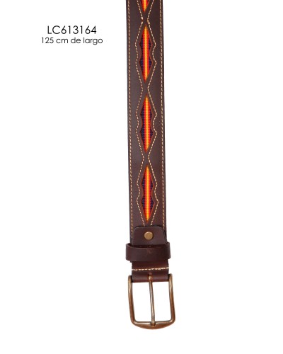 Cinturón de piel con badana de bandera de España Inicio