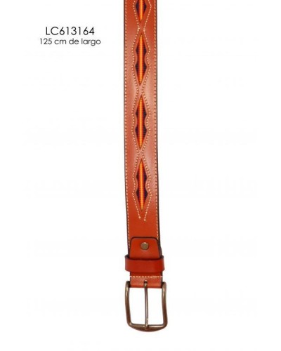 Cinturón de piel con badana de bandera de España Inicio