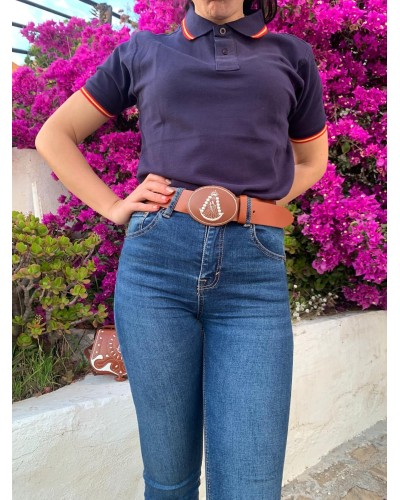 CINTURON DE CUERO CON HEBILLA VIRGEN DEL ROCIO BORDADA Inicio