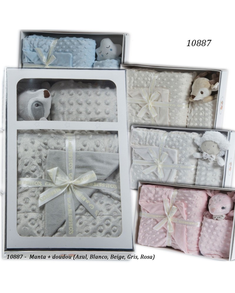 SET REGALO MANTA Y DOUDOU DE TOPOS. GAMBERRITOS Inicio