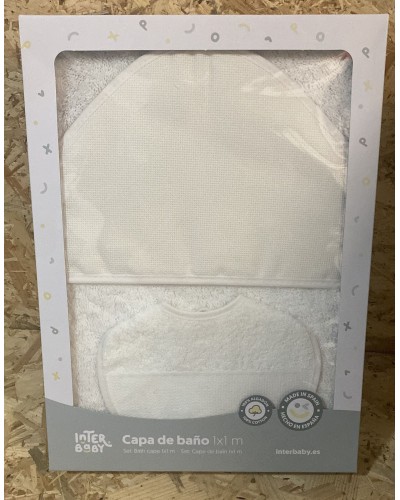 CAPA DE BAÑO Y BABERO. PUNTO DE CRUZ BLANCO. INTERBABY Inicio