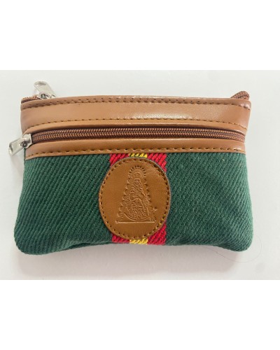 Monedero de loneta y piel verde COMPLEMENTOS