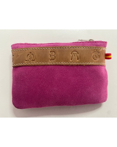 Monedero de Loneta y piel rosa COMPLEMENTOS